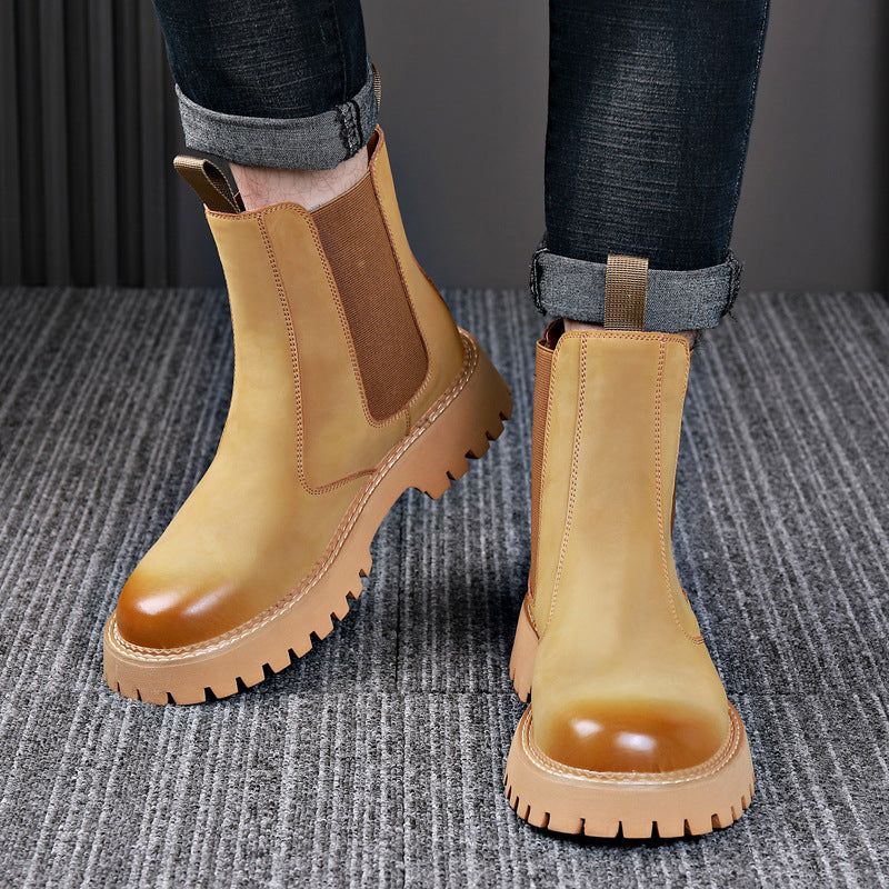 Men's Genuine Worker Platform Lightweight Martin Comfortable Boots