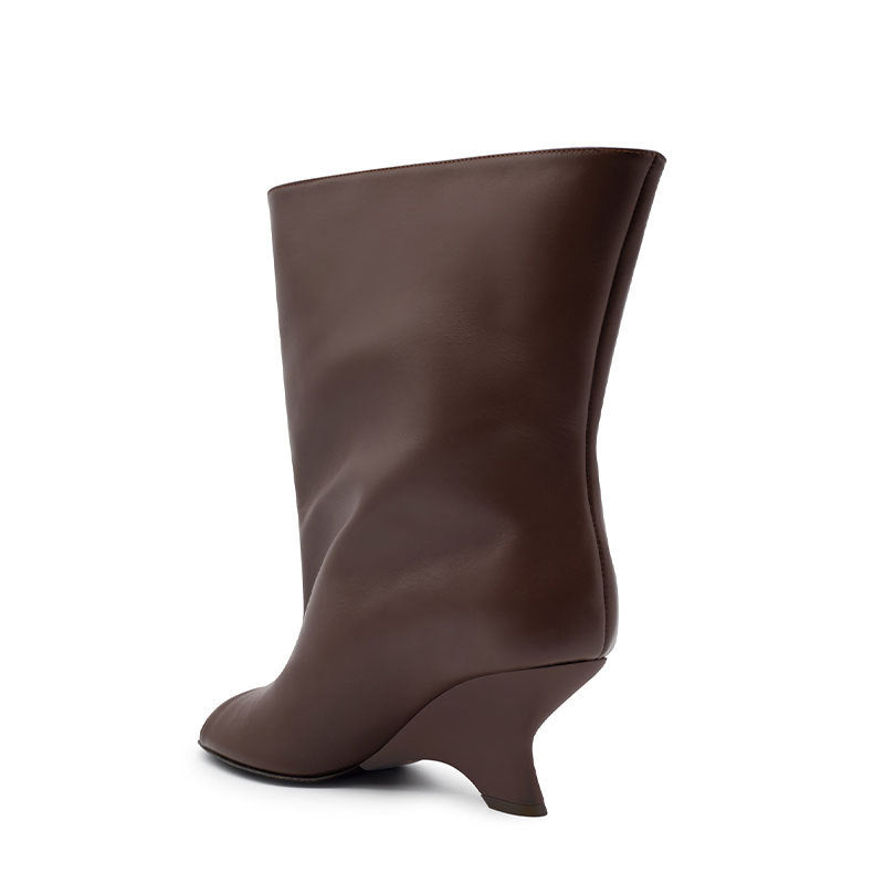 Women's Design Peep Toe Shaped Wedge Fashion Women's Leather Boots