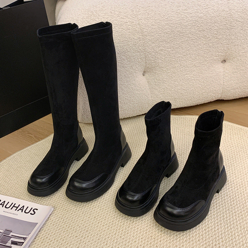 Women's Elastic Skinny Thick Leg Big Tube Boots