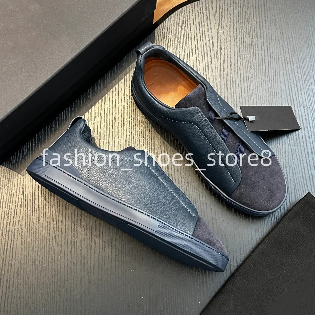 Men's Slip-on Cross Elastic Band Flat Lightweight Comfortable Men's Board Shoes