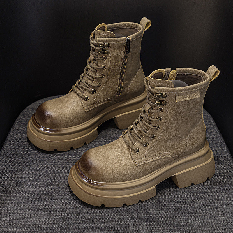 Fried Street Thick Bottom Worker Ankle Boots