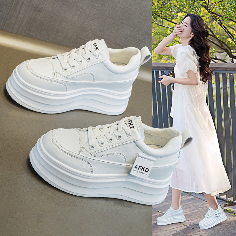 Women's Dad White Comfortable Height Increasing Low Women's Casual Shoes