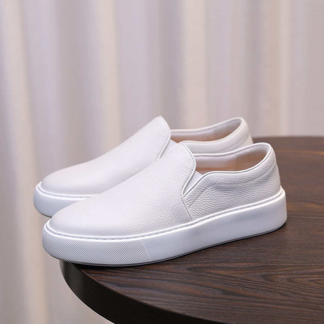 Men's Soft Cowhide Easy Wear Top Layer Sports Loafers