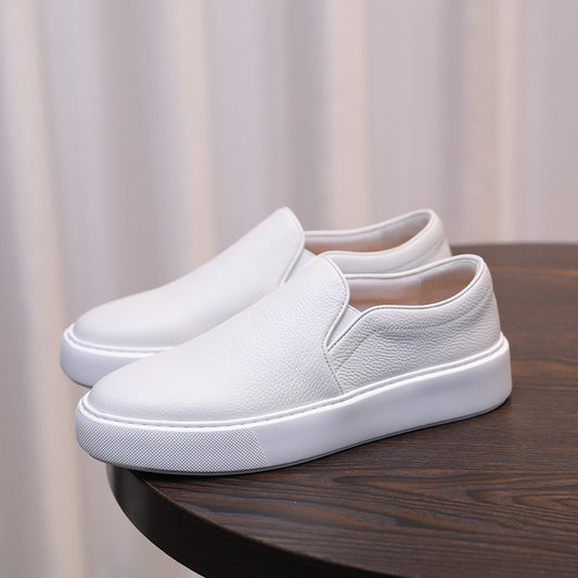 Men's Soft Cowhide Easy Wear Top Layer Sports Loafers