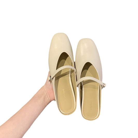 Women's Box Shallow Mouth Half Height Increasing Insole Sandals