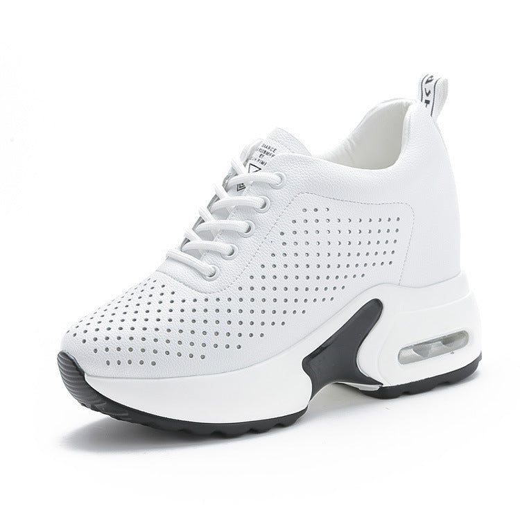 Women's Autumn White Small Height Increasing Insole Versatile Women's Casual Shoes