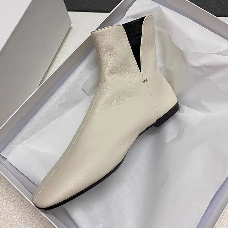 Women's Niche Ankle Pattern Square Head Sleeve Simple Thin Women's Fashion Shoes