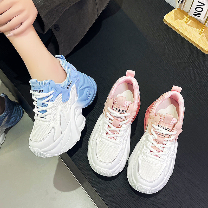 Women's Breathable Mesh Sports Thick Bottom Small Casual Shoes