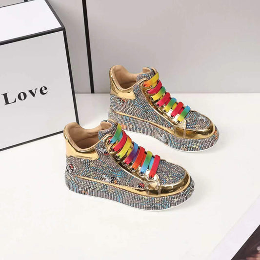 Women's Platform Bright Crystal Full Diamond Iti Fashionable Casual Shoes