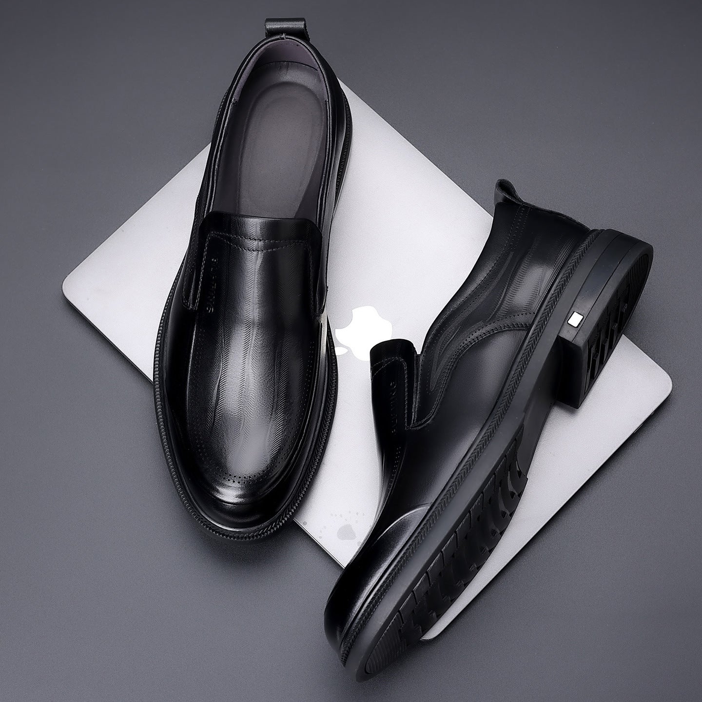 Men's Layer Cowhide Spring High-grade British Slip-on Men's Business Leather Shoes