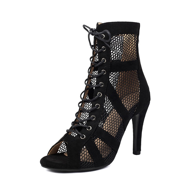 Dance High Dancing Thin Strap Fish Mouth Hollow Sandals