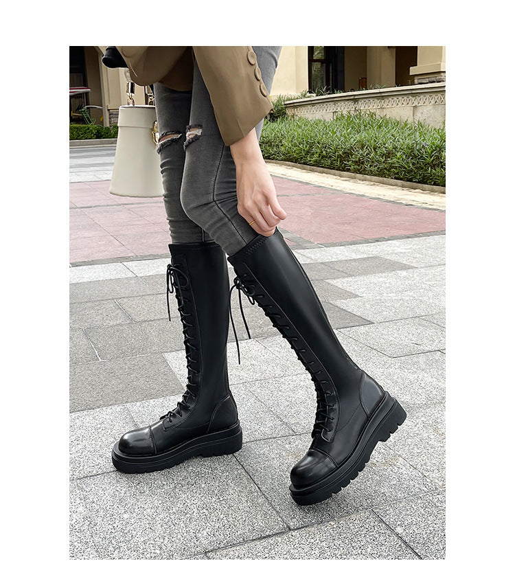 Women's Below The Knee Strap Springy Thigh Boots