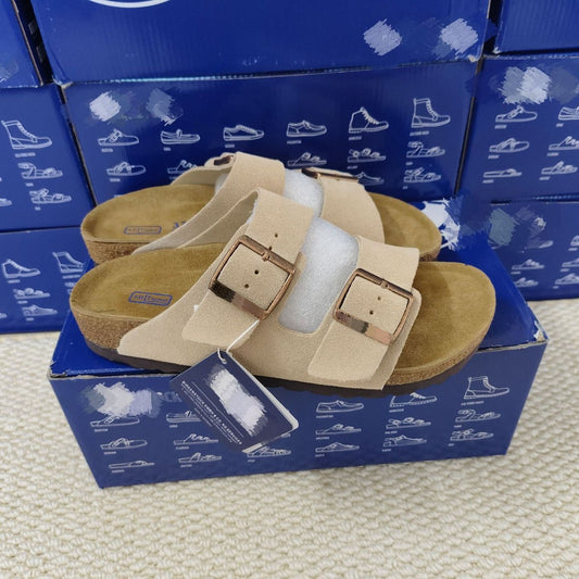 Women's & Men's Grape Mom Genuine Flat Vintage Cork Sole Slip-on Sandals