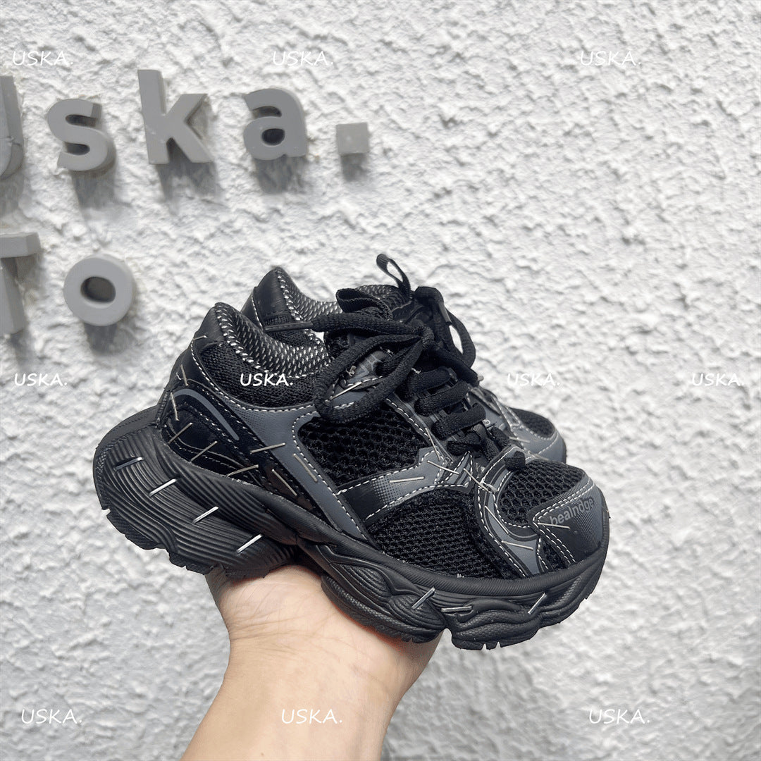 Children's Trendy Stapler Dad Lightweight Boys Distressed Children's Sports Shoes