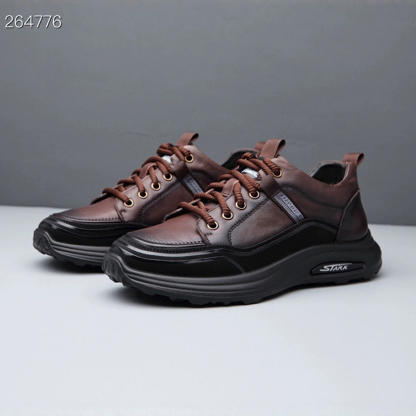 Men's Fashionable First Layer Calf Spring Lightweight Daily Men's Casual Shoes