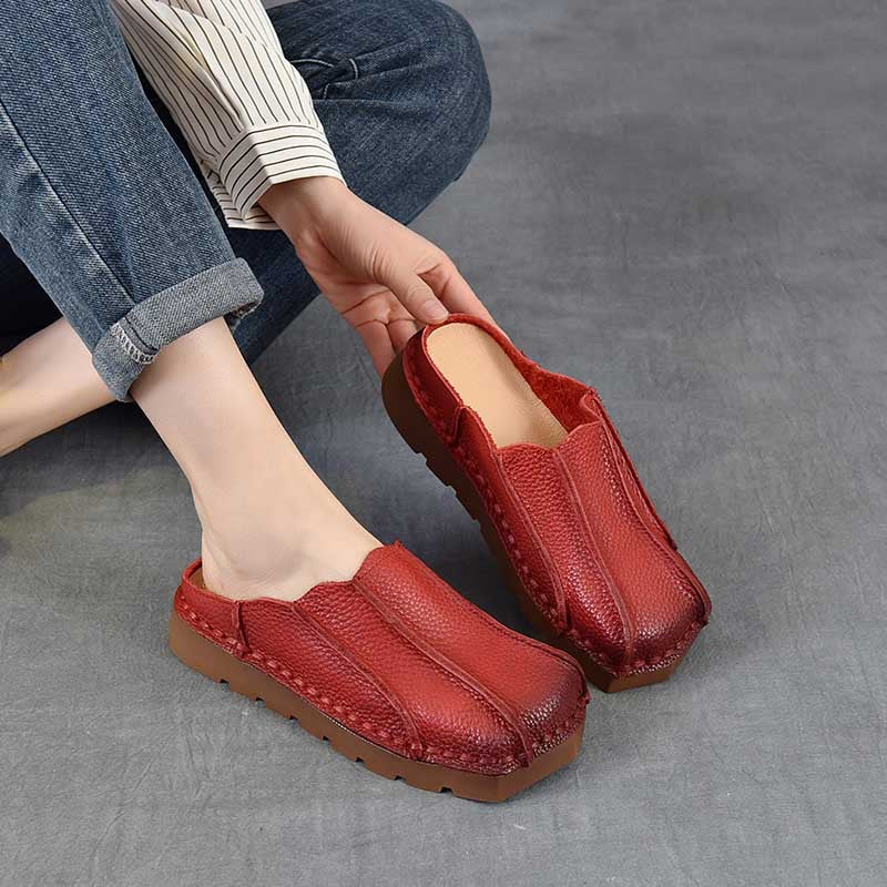 Outer Wear Closed Toe First Layer Flat Slippers