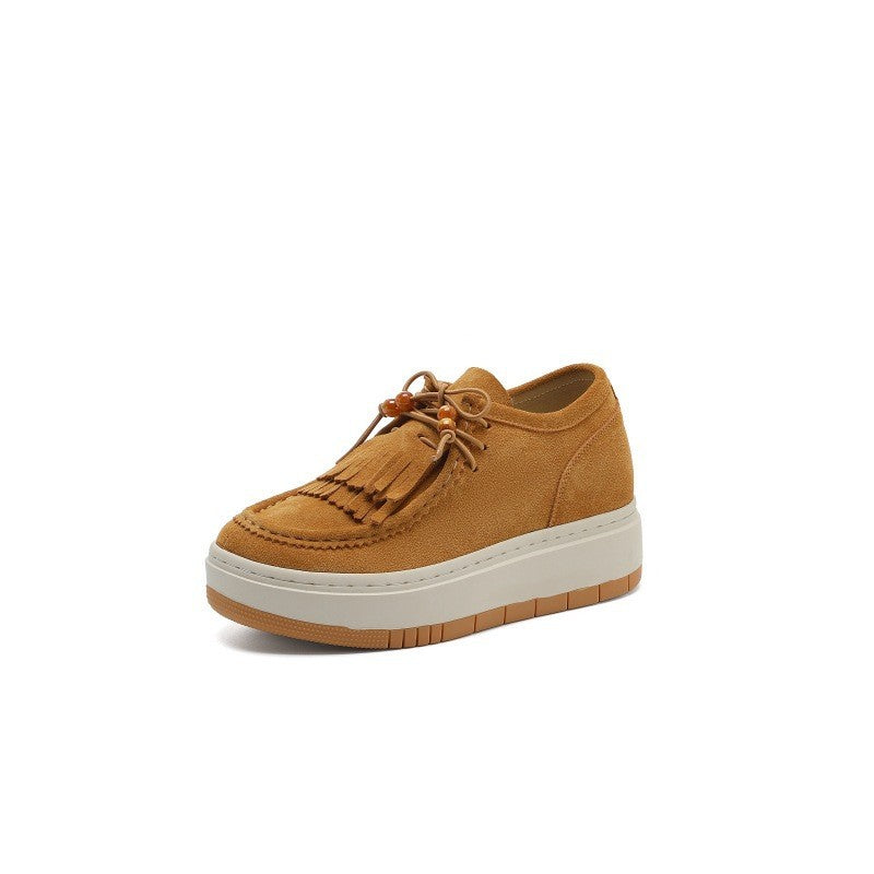 Women's Height Increasing Insole Spring Retro Platform Men's Shoes
