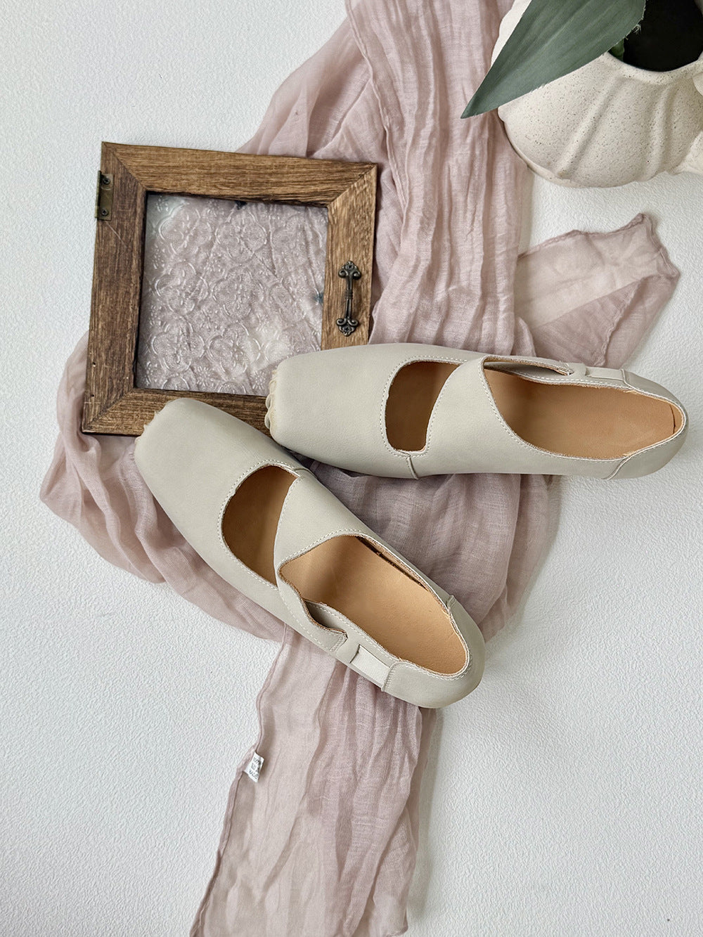 Women's Square Toe Retro Style Brushed Pumps Women's Fashion Shoes
