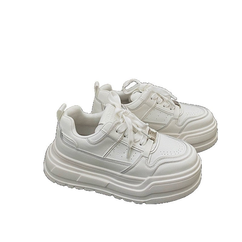 Women's White Spring Platform Lightweight Board Breathable Women's Casual Shoes