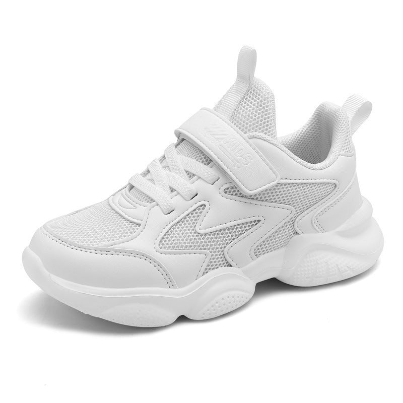 Children's Boys White Primary Secondary School Kid's Sneakers