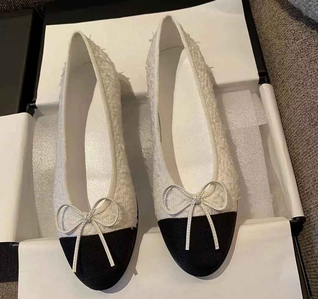 Women's Bowknot High Large Size Summer Pointed Temperament Chunky Heels