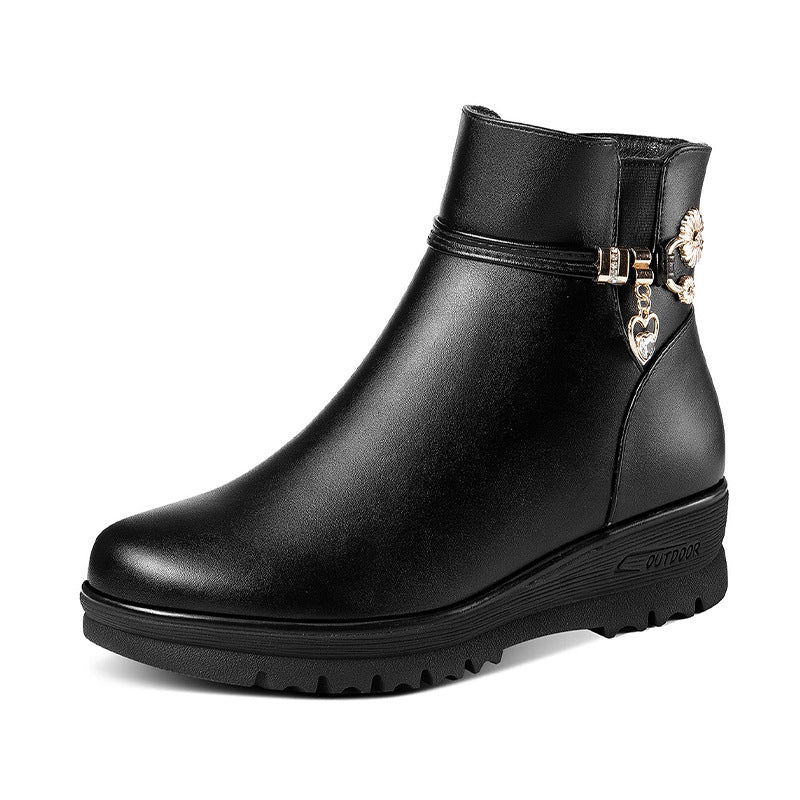 Soft Sole Spring Fleece-lined Thickened Female Women's Shoes