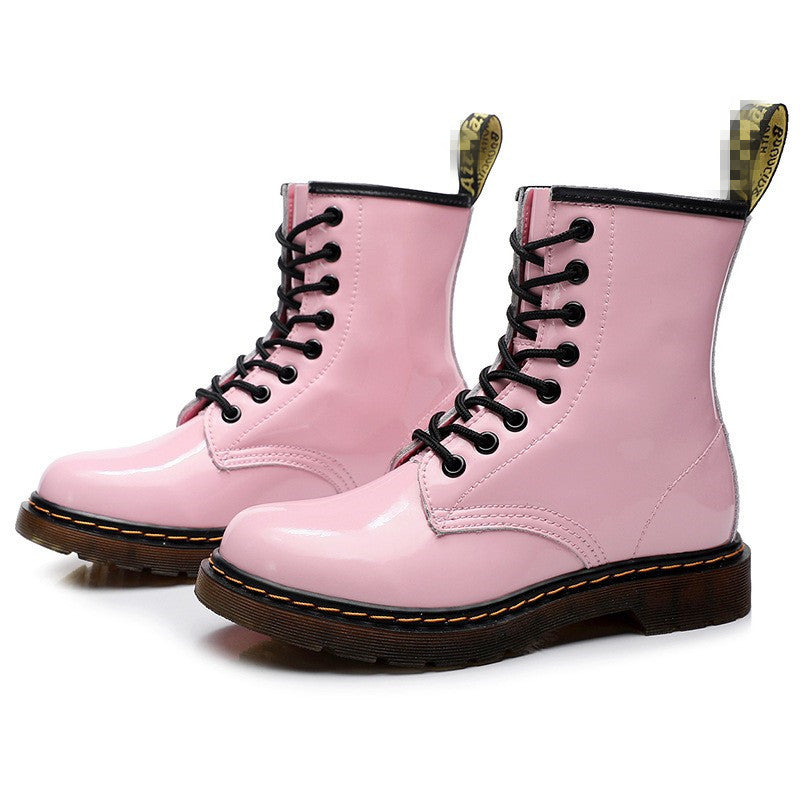 Women's Female Pink Patent British Style Mirror Boots