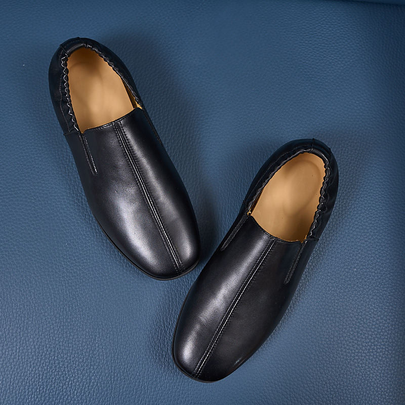 Men's Toe Derby Flat Thin Lightweight Old Money Style Commuter Loafers/doug Shoes