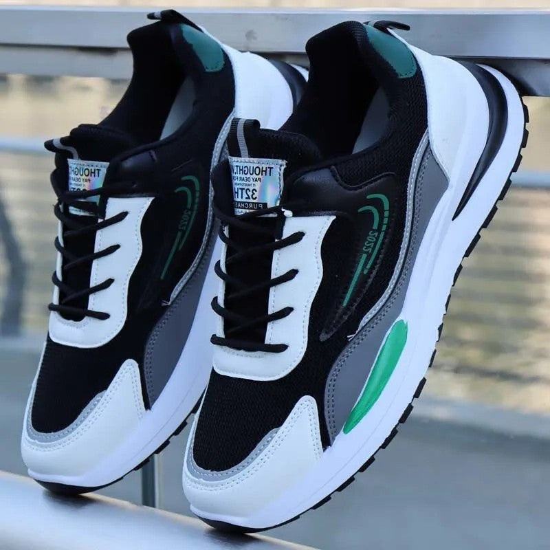 Men's Four Green Less Running Contrast Color Sneakers