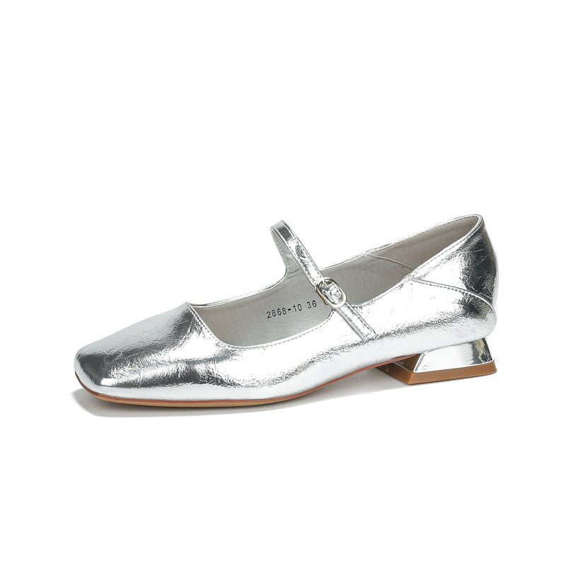 Square Toe Strap Low Low-cut Mary Jane Women's Fashion Shoes