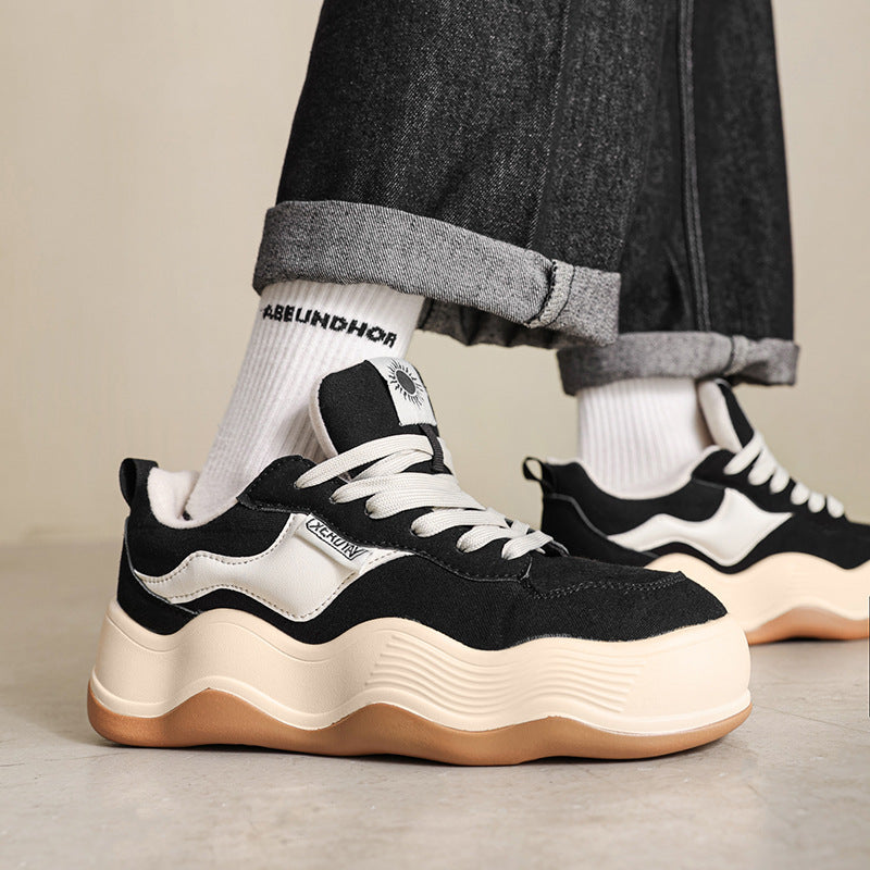Platform Lightweight Bread Couple Style Four Leisure Men's Board Shoes