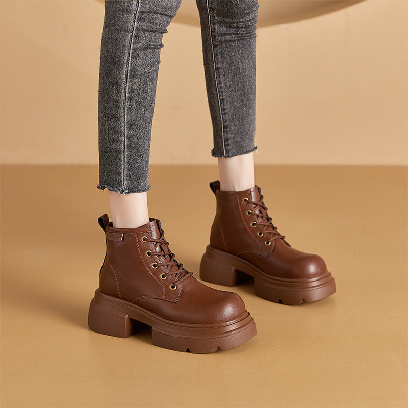 Women's Korean Platform Small Size Height Increasing Boots