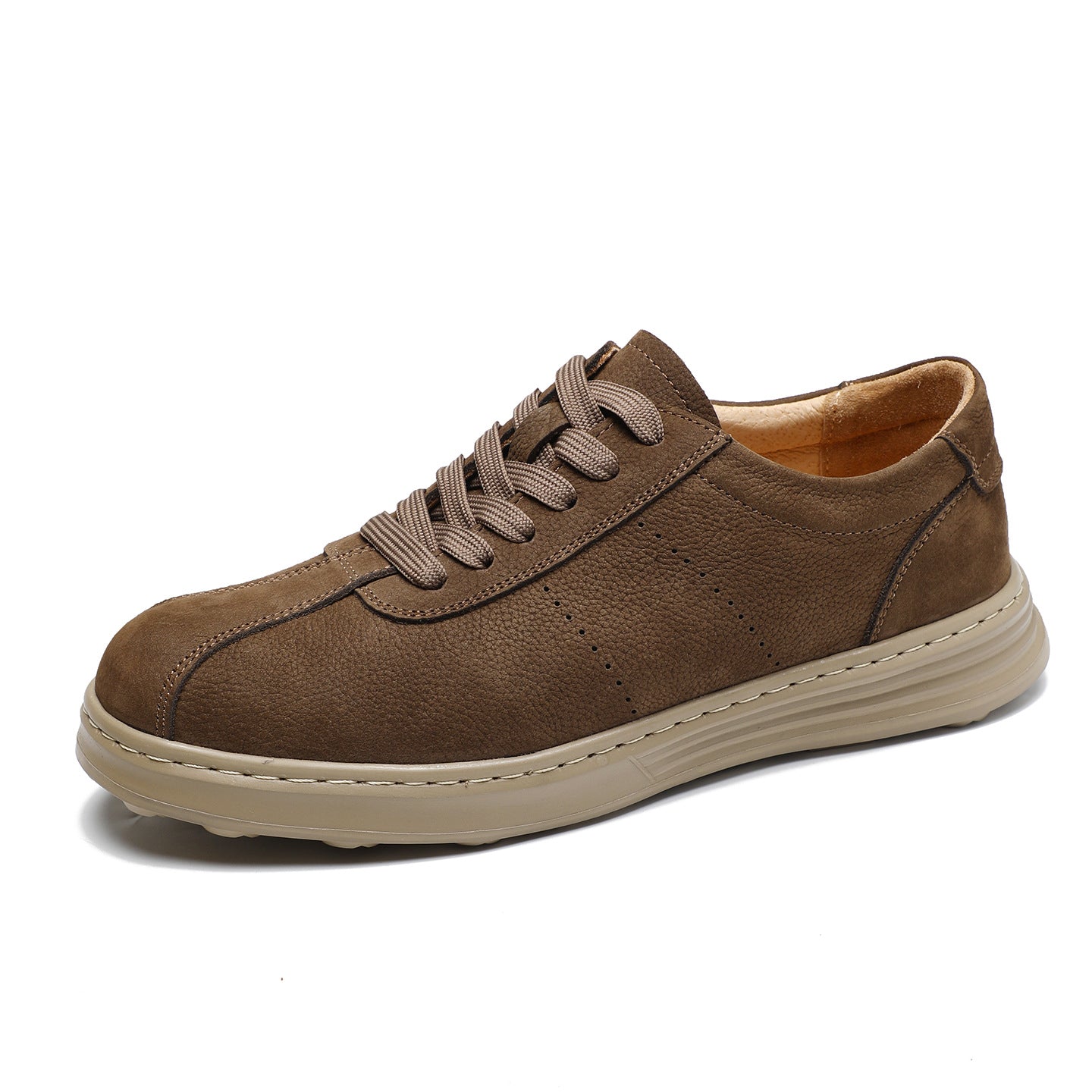 Men's Light Bottom Matte Cowhide Autumn Comfortable Platform Warm Genuine Men's Casual Shoes