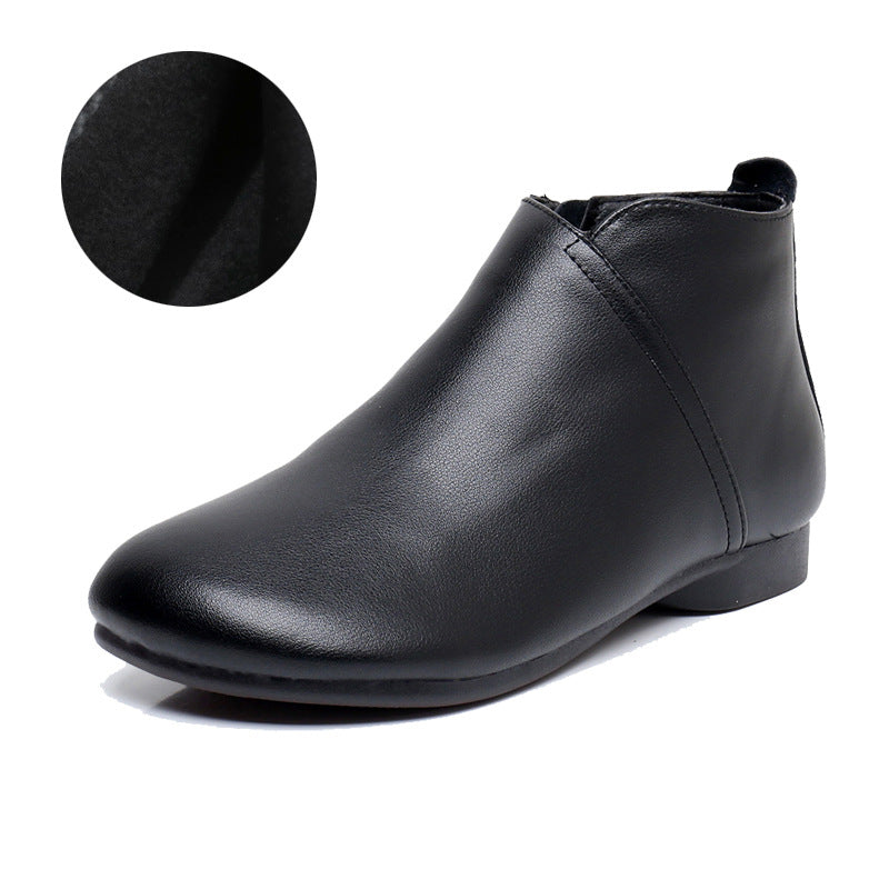 Women's Toe Flat Mom Winter Fleece Lined Women's Shoes