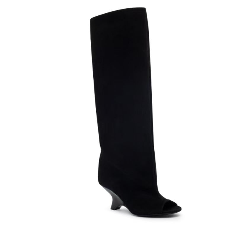 Fish Mouth Profiled Long Female Fashion Women's Leather Boots