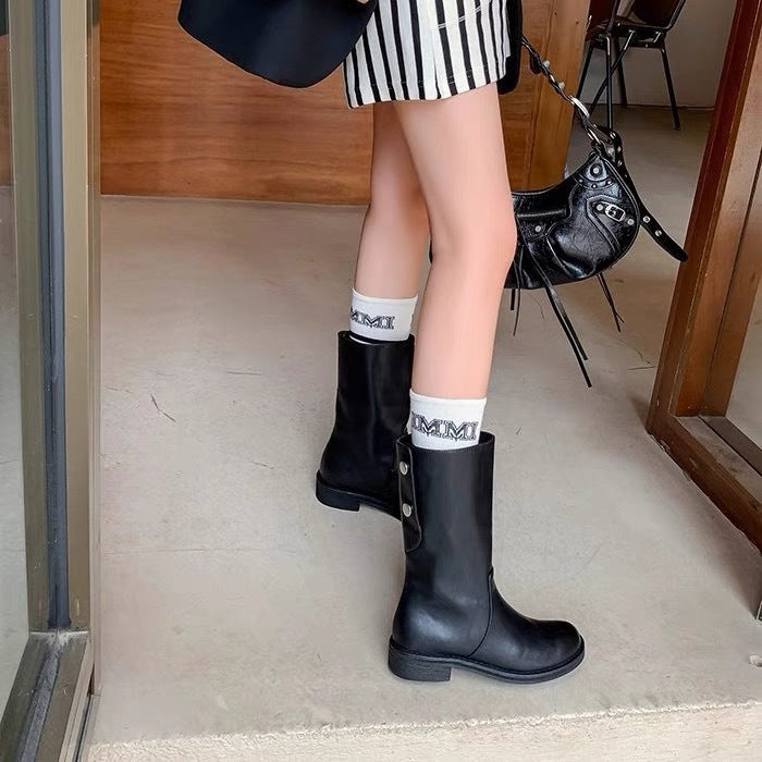 Women's Wear Pattern Retro Lapels Western Cowboy Ankle Heels