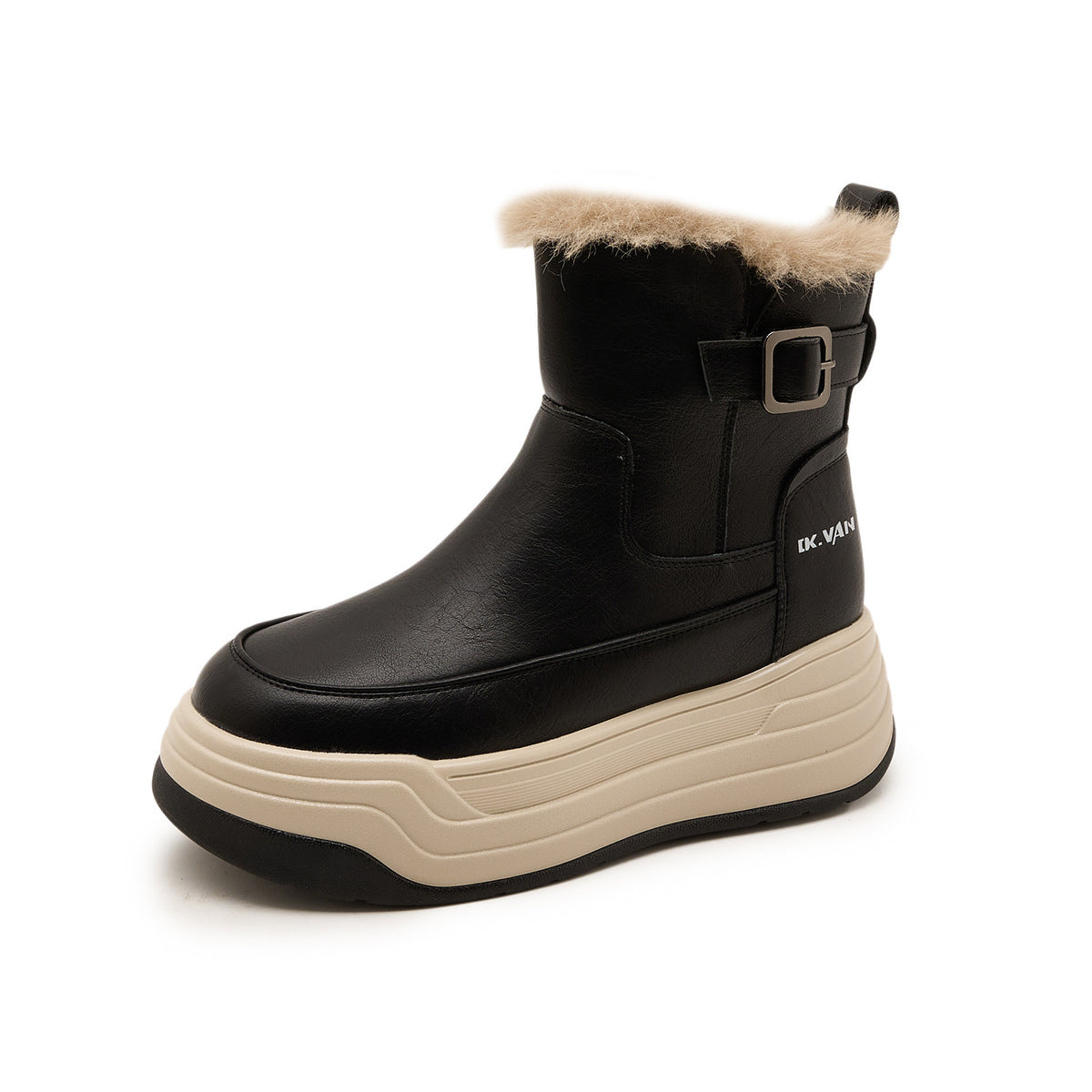 Women's Platform Martin Small Fleece-lined British Style Boots