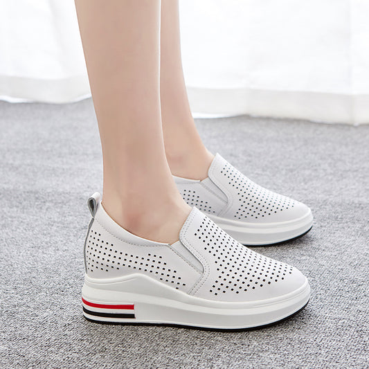 Women's Net Hole Autumn Slip-on Trend Thick Sneakers