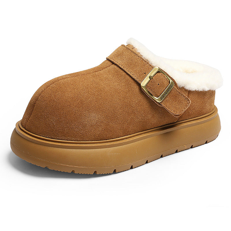 Women's Height Increasing Insole Fleece Lined Padded Warm Keeping Half Women's Cotton Shoes