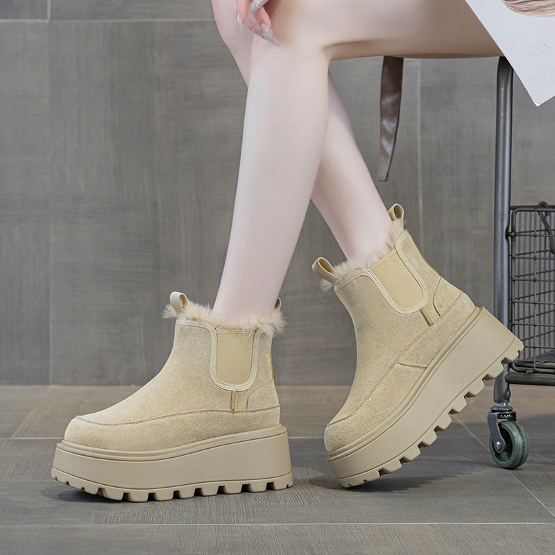 Women's Presale Genuine Cotton Winter Fleece-lined Retro Ankle Casual Shoes