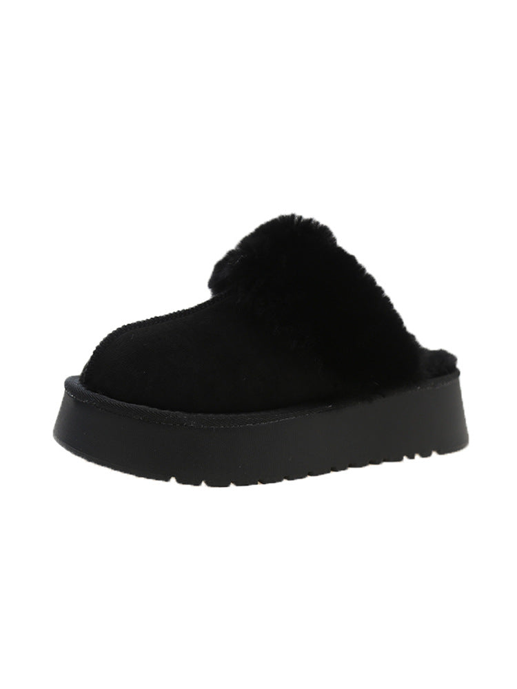 Women's Thick Bottom Fur Cotton Winter Wear Fleece-lined Warm High-grade Slippers