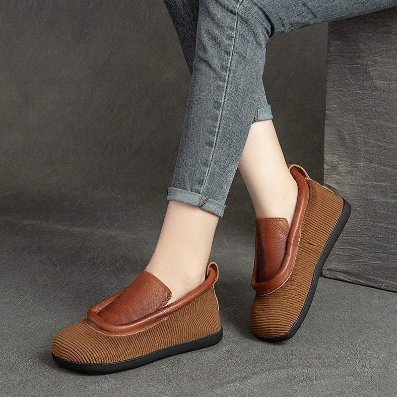 Women's Shu Autumn Flat Solid Color Retro Casual Shoes