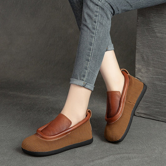 Women's Shu Autumn Flat Solid Color Retro Casual Shoes