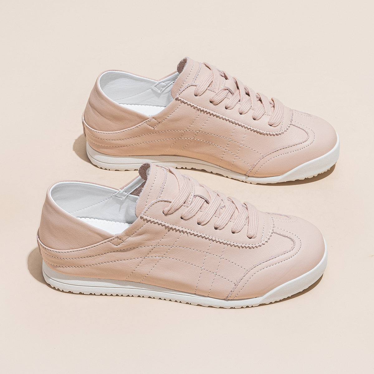 Women's White Summer First Layer Cowhide Two-way Wear Elevator Wild Sneakers