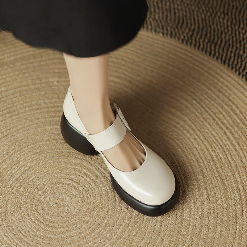 Women's Retro Platform Chunky Mary Jane Muffin Women's Fashion Shoes