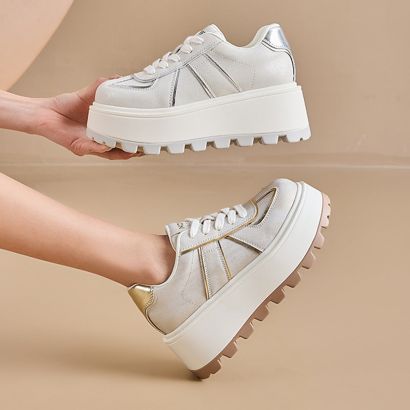 German Training Spring Soft Back Thick Height Increasing Fashion Women's Casual Shoes