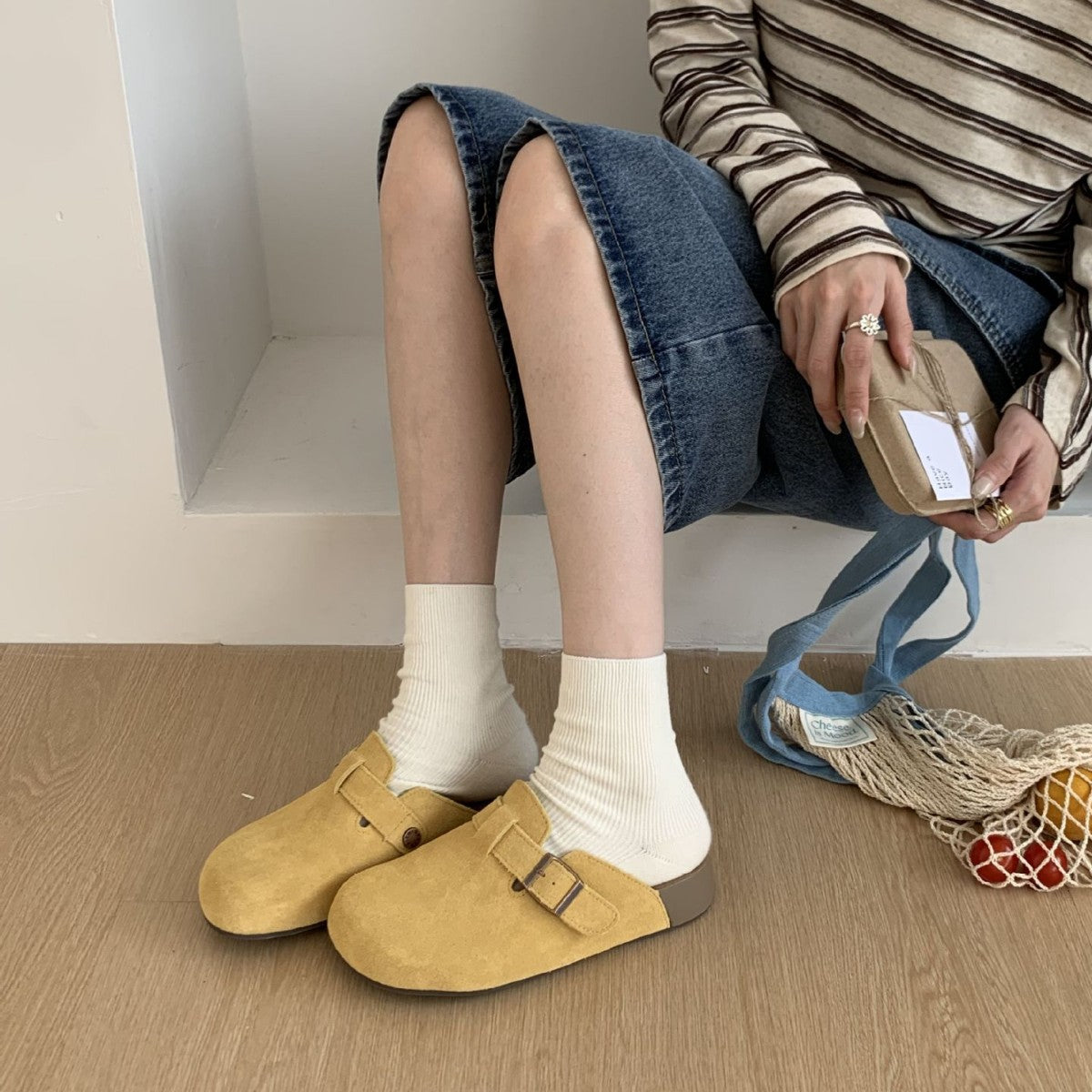 Women's Closed Toe Half Simple Slip-on Pumps Slippers
