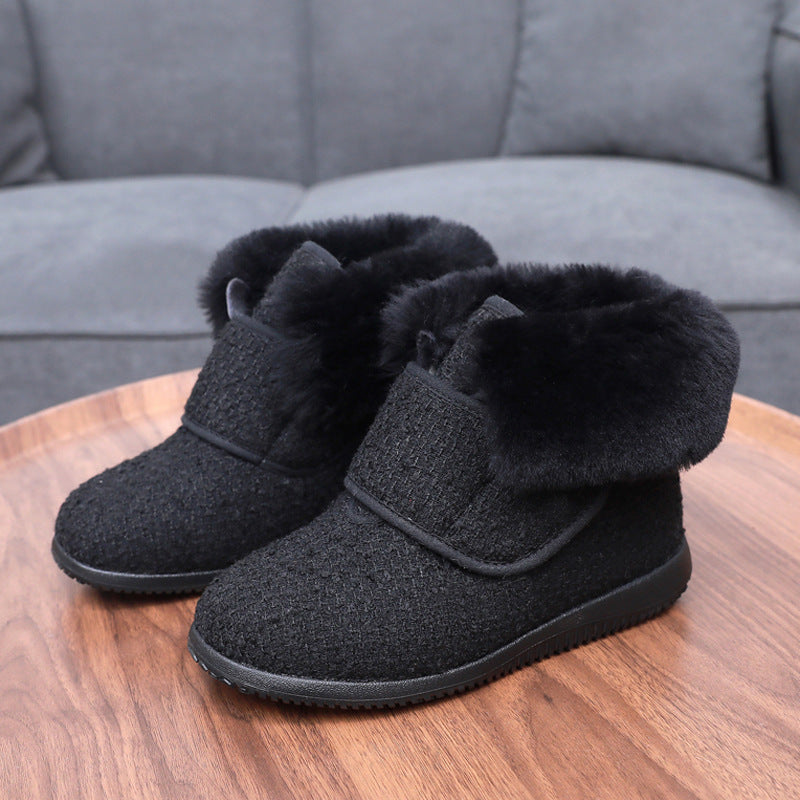 High Leg Widened Fat Surface Sheep Women's Shoes