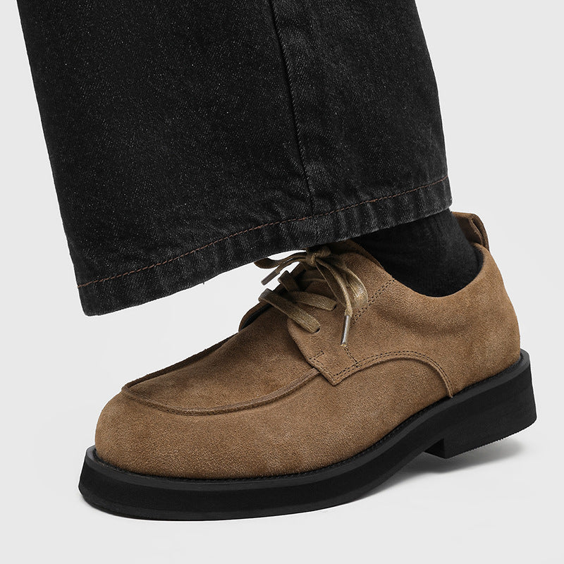 Men's Derby Big Head Retro Style Business Wear Men's Casual Leather Shoes
