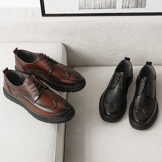 Men's Formal Wear First Layer Cowhide Soft Bottom Surface Genuine Leather Shoes